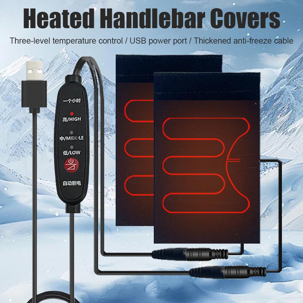 Handlebar Grip Heated - 3-level USB heated handlebar grips for