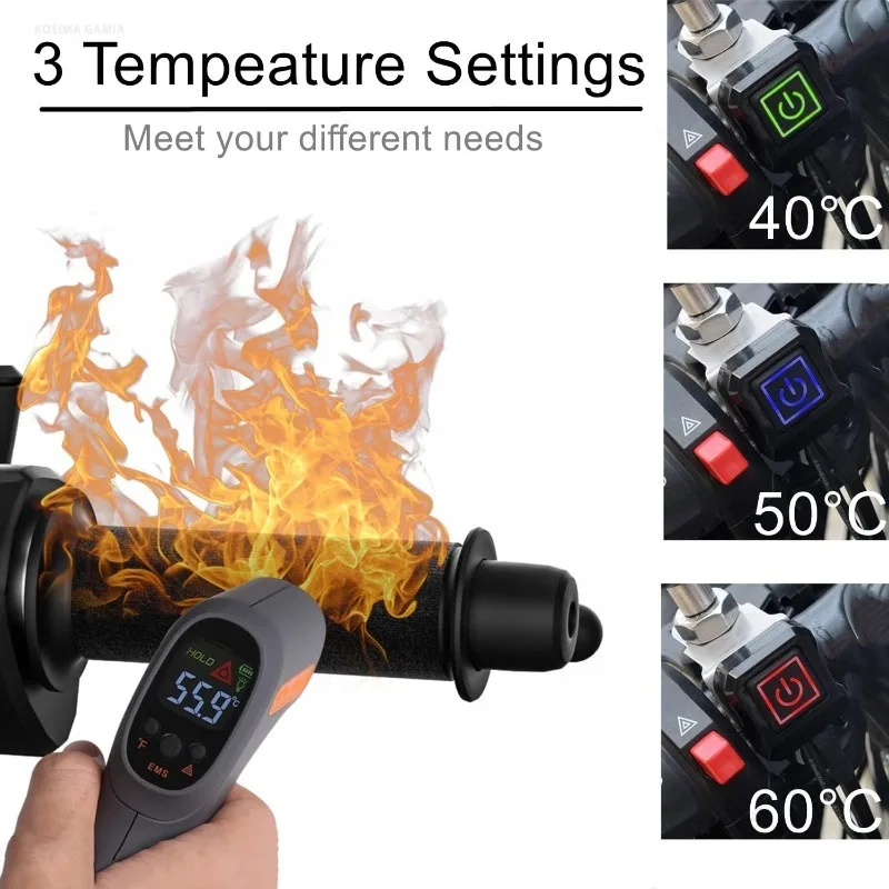 Motorcycle Heated Grips 12V 3- - Handlebar Grip Heated recension och pris
