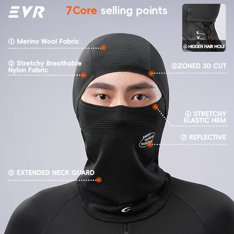 EVR Winter Wool Face Mask Neck - Motorcycle Gear Mens recension och pris